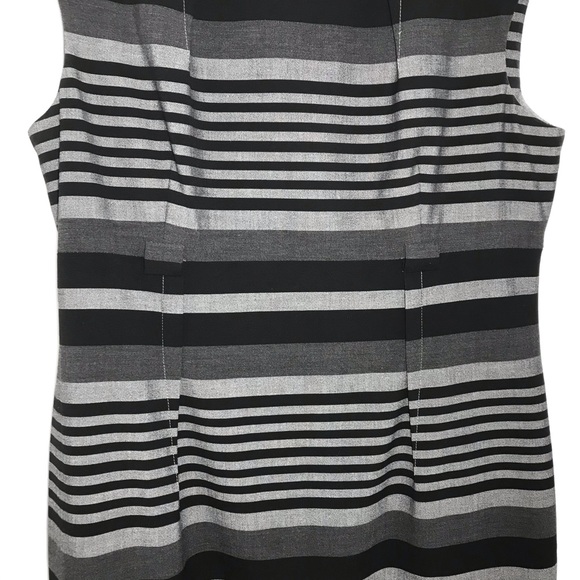 Calvin Klein Black & Grey Striped Cap Sleeve Dress - Picture 8 of 14
